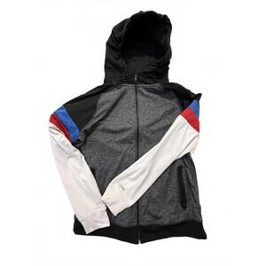 American Eagle Hoodie Mens Large Gray Colorblock AE Active Full Zip Athletic